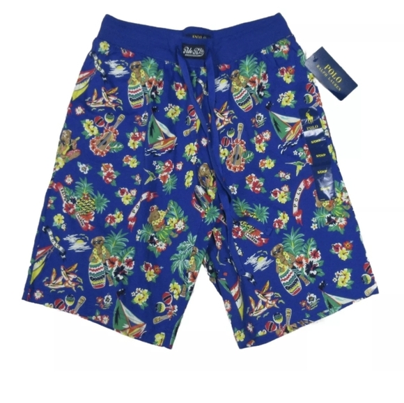 Polo Ralph Lauren Men's Blue tropical vacation Polo Bear sleep short Size L NWT - Picture 6 of 15